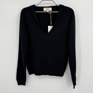 Kilte Collection Cotton-Cashmere Claire Sailor Pullover Sweater size 1 S Black